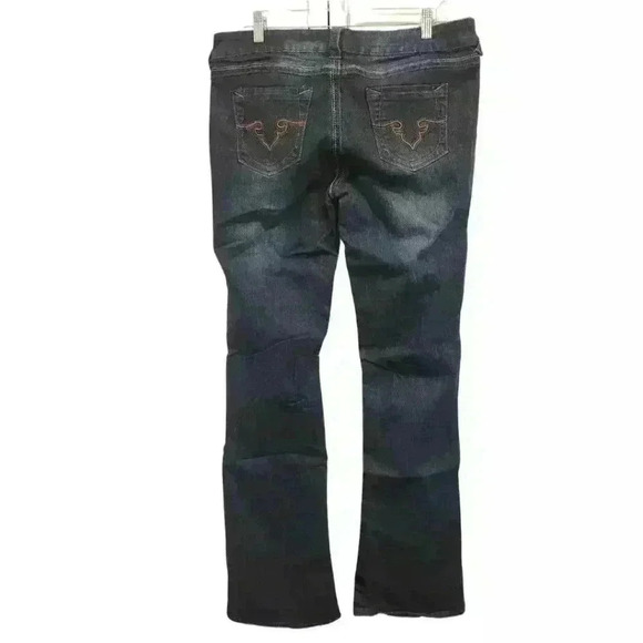 Women's Alloy Apparel Avery Low Rise Boot Cut Tall Five Pocket Style Blue Jeans - Picture 2 of 11